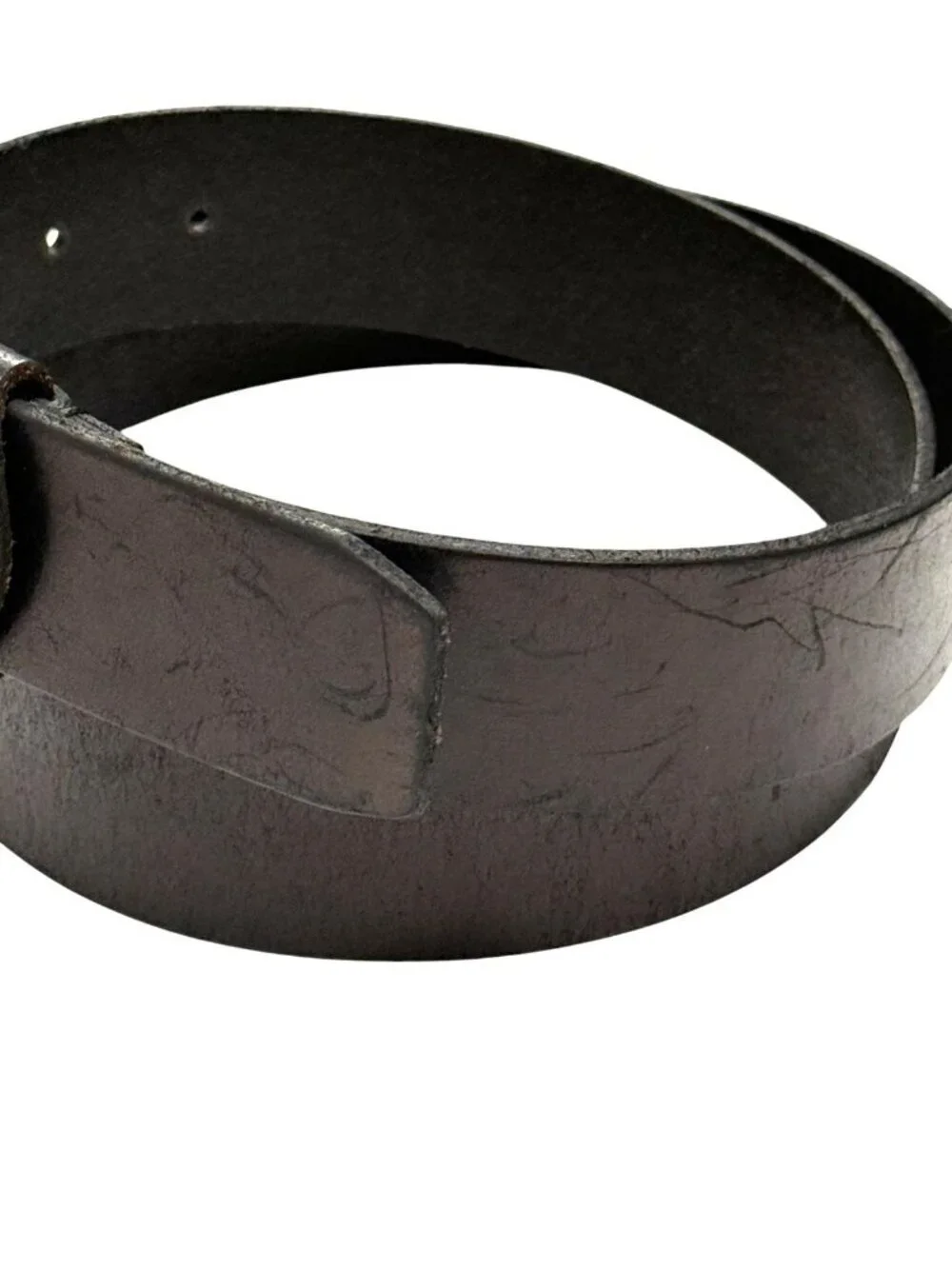 Frye Women's Leather Belt Silver Buckle & Studs Espresso Brown Metallic Size M